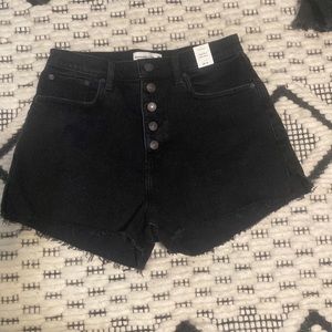 Abercrombie curve love front button mom shorts